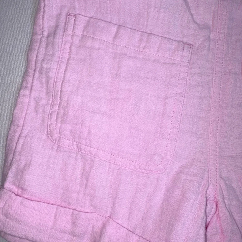 Old Navy Gauze Romper small (age 6-7) Pink New Sleeveless Cotton Pocket Jumpsuit